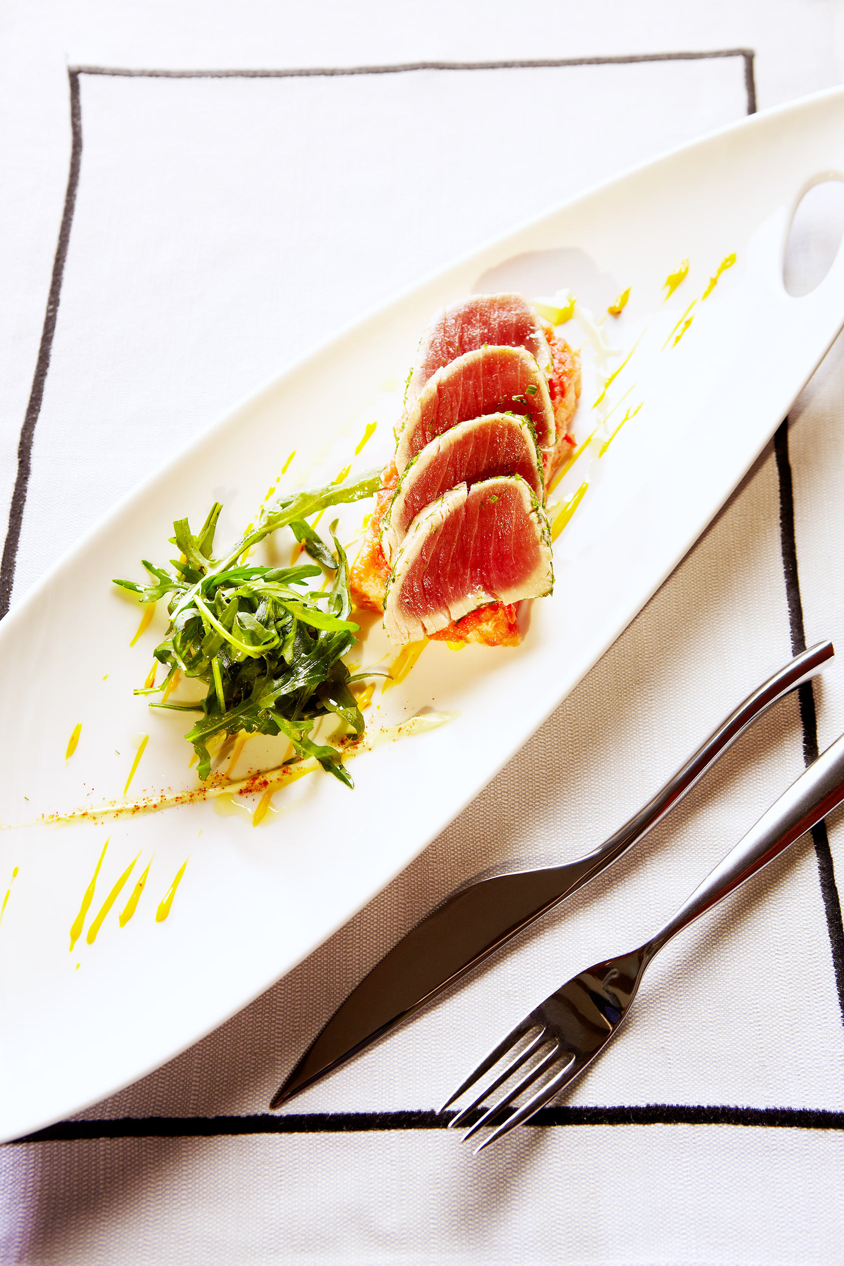 plate with tuna