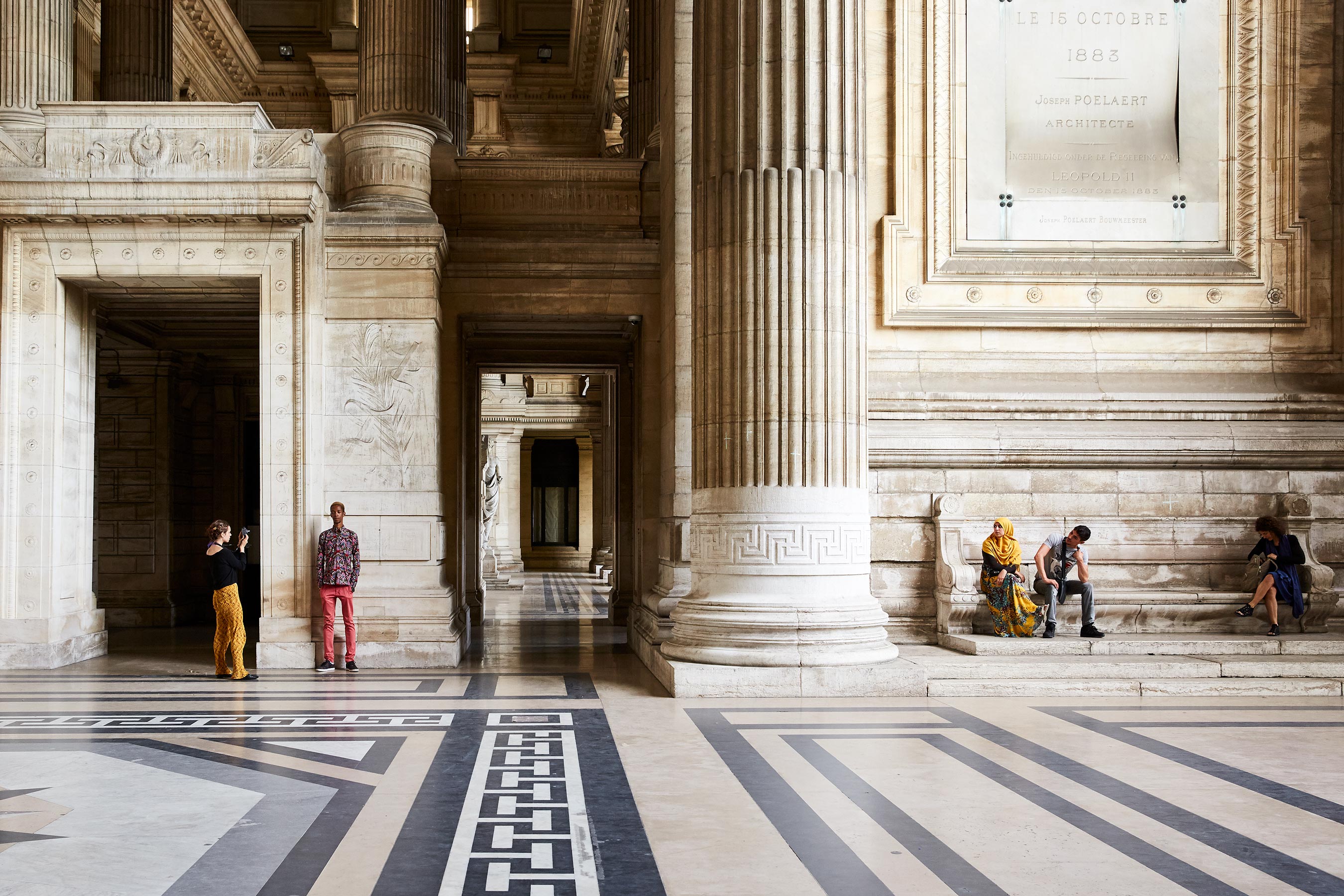 Palais of Justice Brussels multicultural people