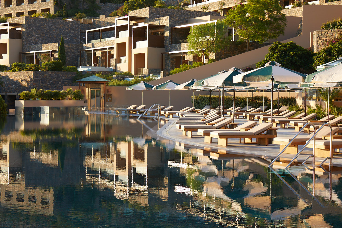 Daios Cove, Crete, main pool with villas