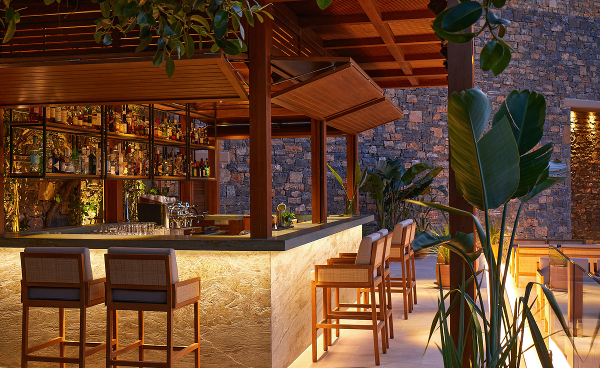 Daios Cove, Crete, pool bar, night shot