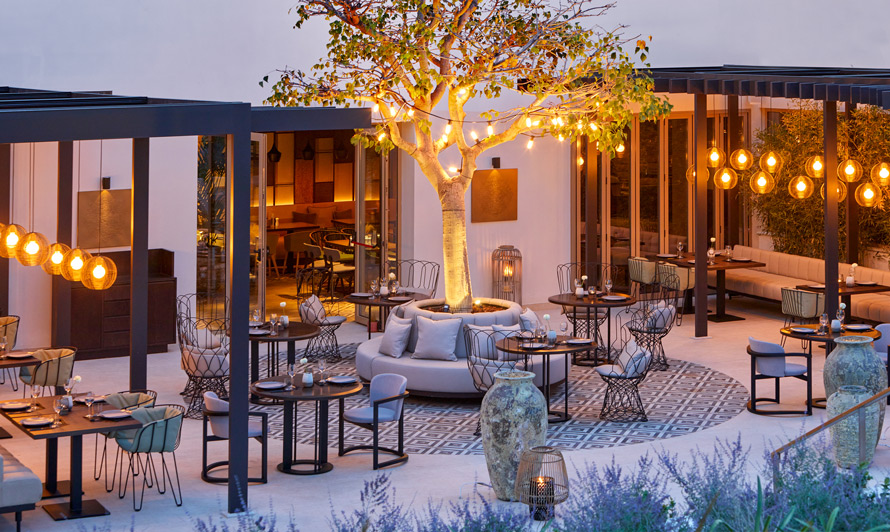 Ikos Andalusia, night shot of Anaya Restaurant