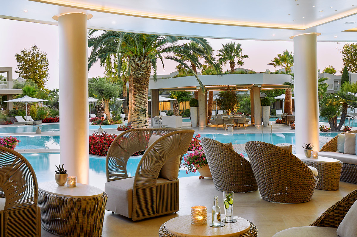 Porto Sani, Greece, pool bar, afternoon