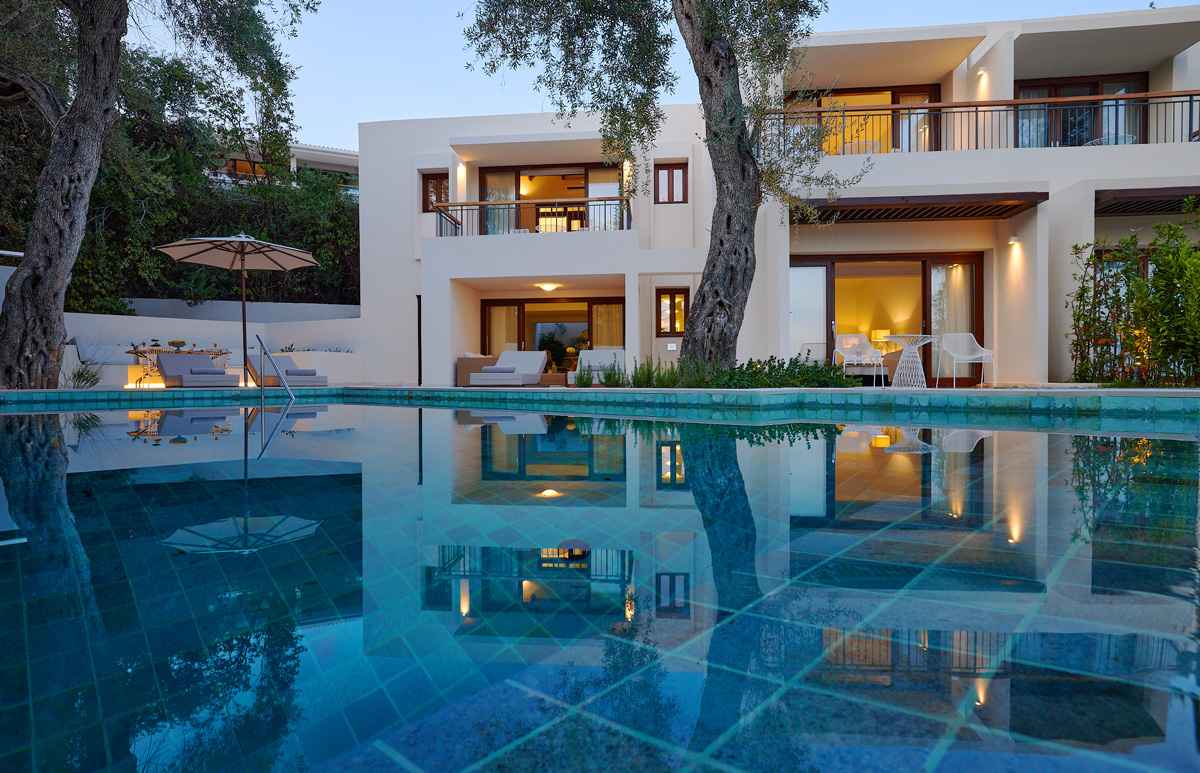 Grecotel Corfu Imperial, villa, pool night shot