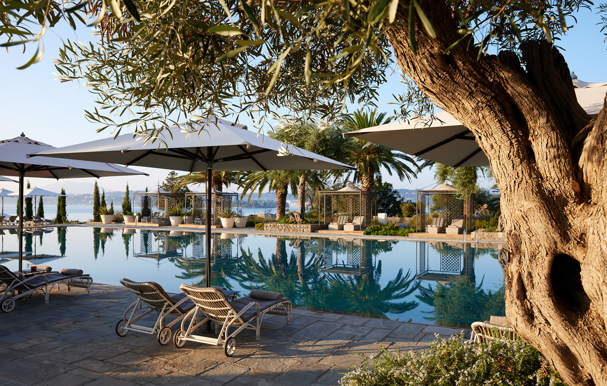 Grecotel Corfu Imperial, main pool, olive tree