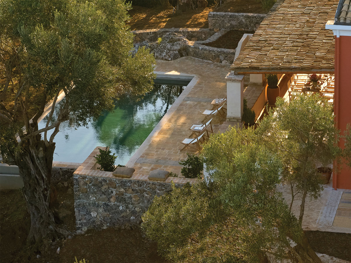Grecotel Corfu Imperial, Medusa Mansion, close aerial view, pool