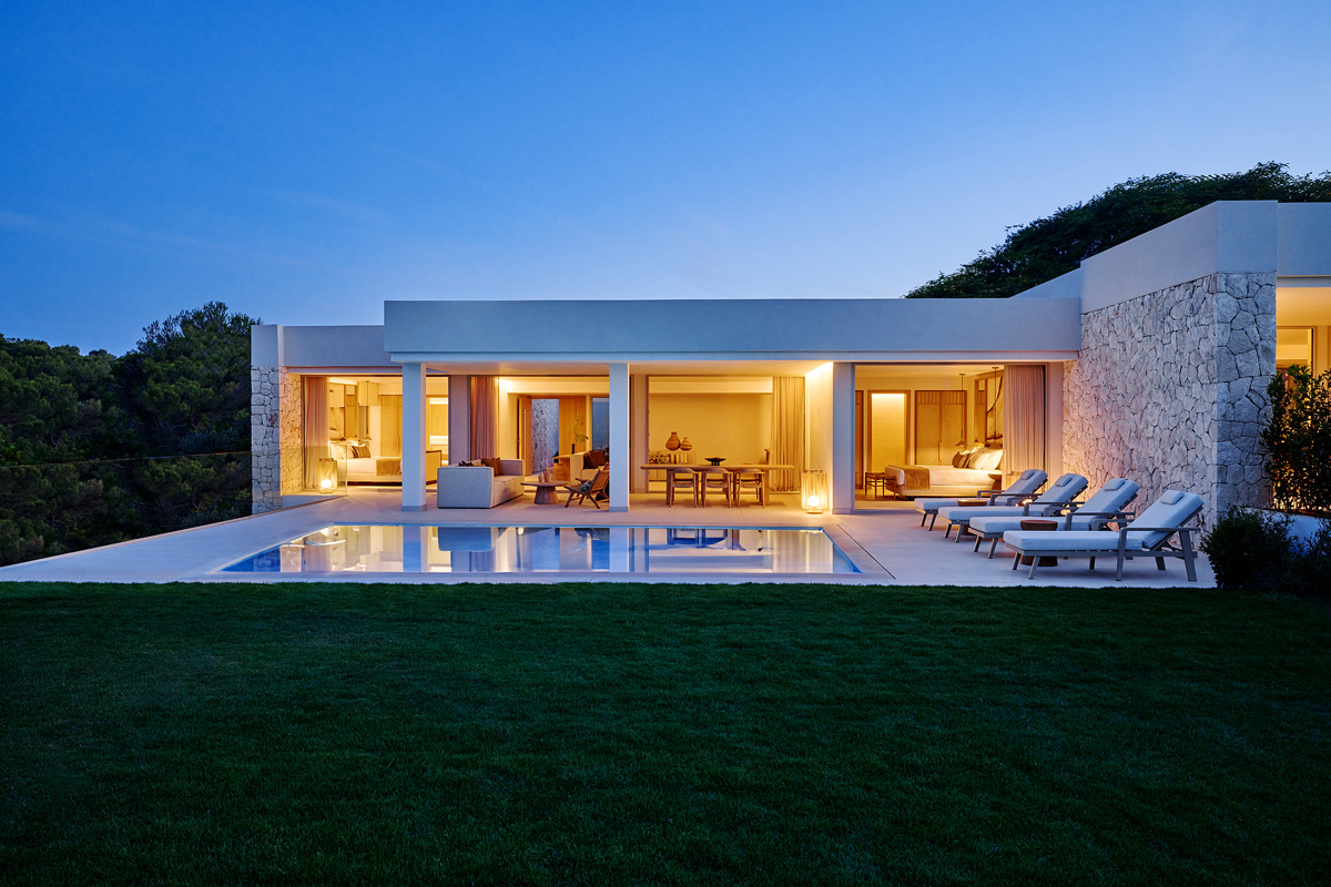 Ikos Porto Petro , Villa exterior night 