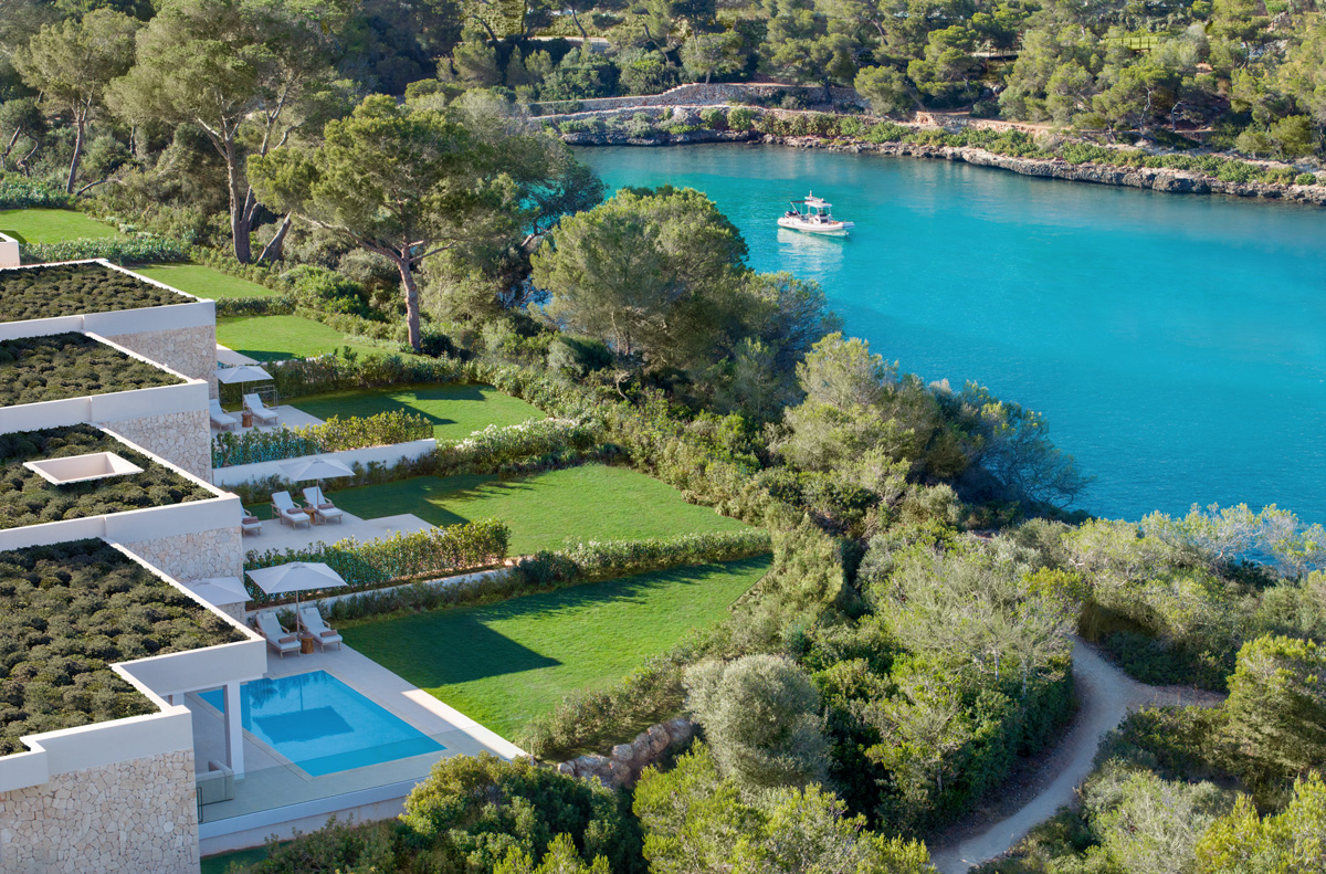 Ikos Porto Petro bungalows aerial view