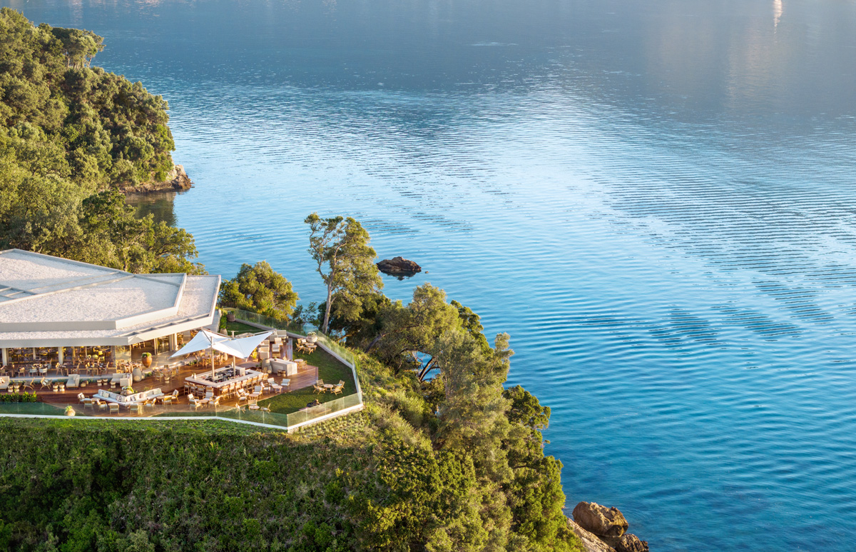 Ikos Odisia, Elia Restaurant, aerial view