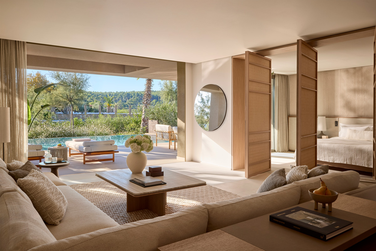 Sani Asterias suite, private pool, garden view