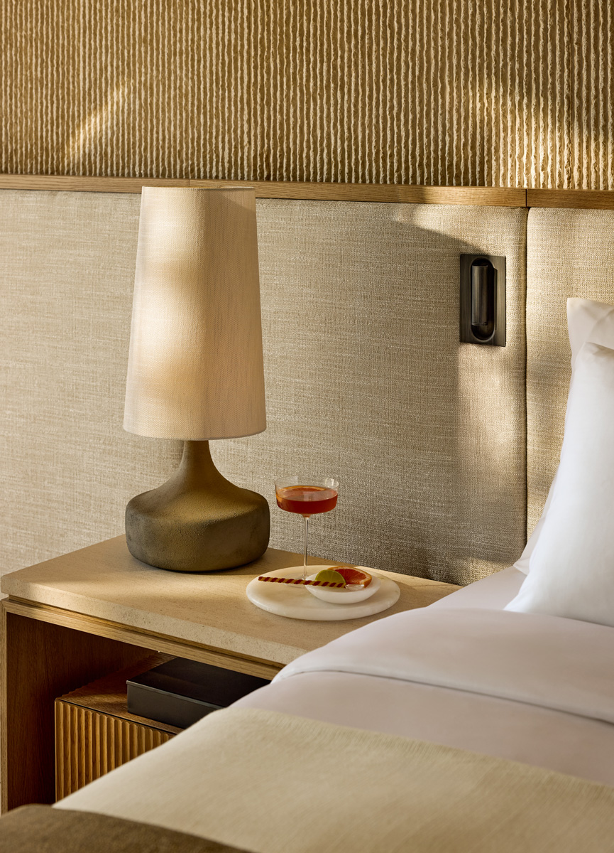 Sani Asterias Villa bedroom detail with lamp