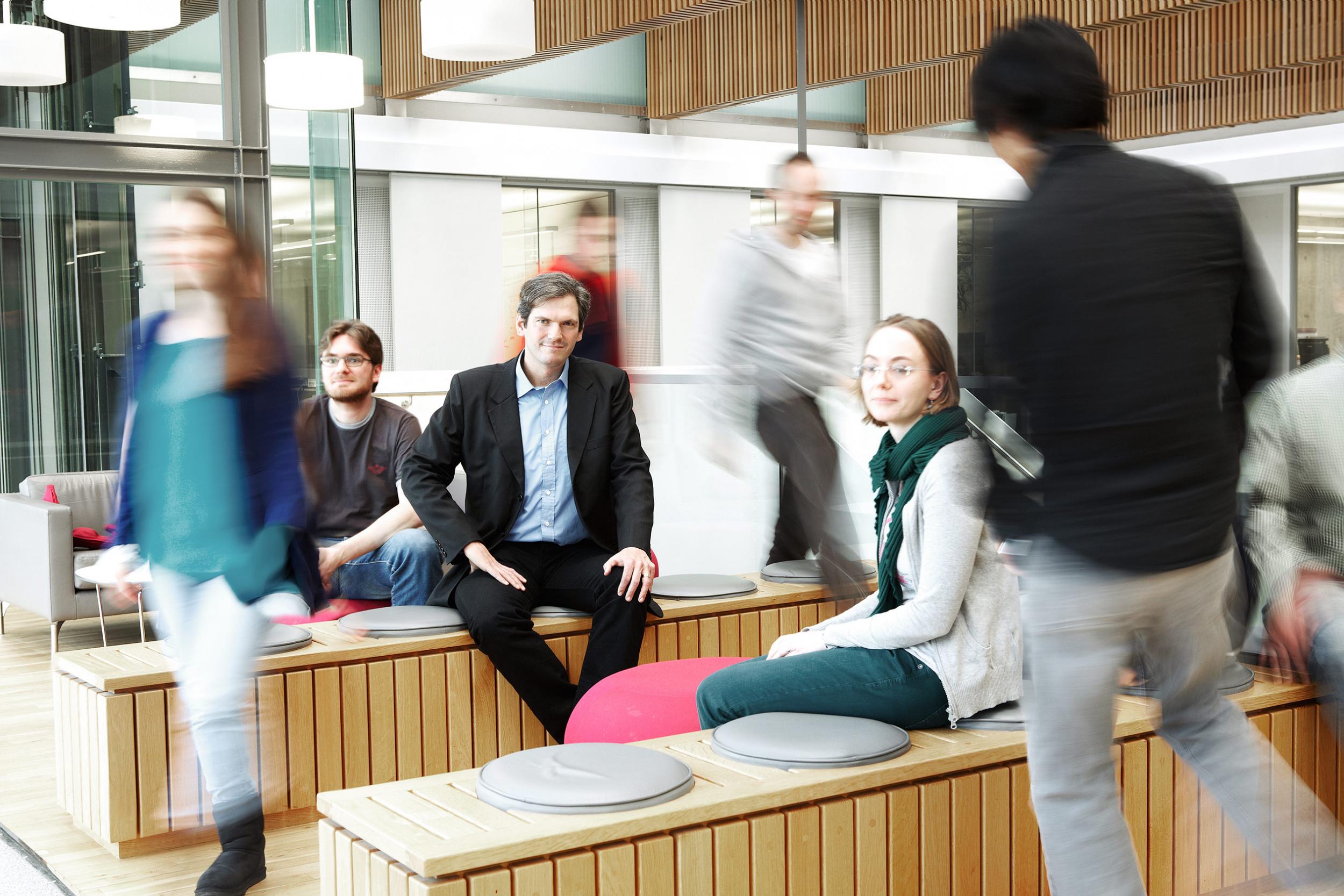 Philipp Koehn with students at Edinburgh School of Informatic