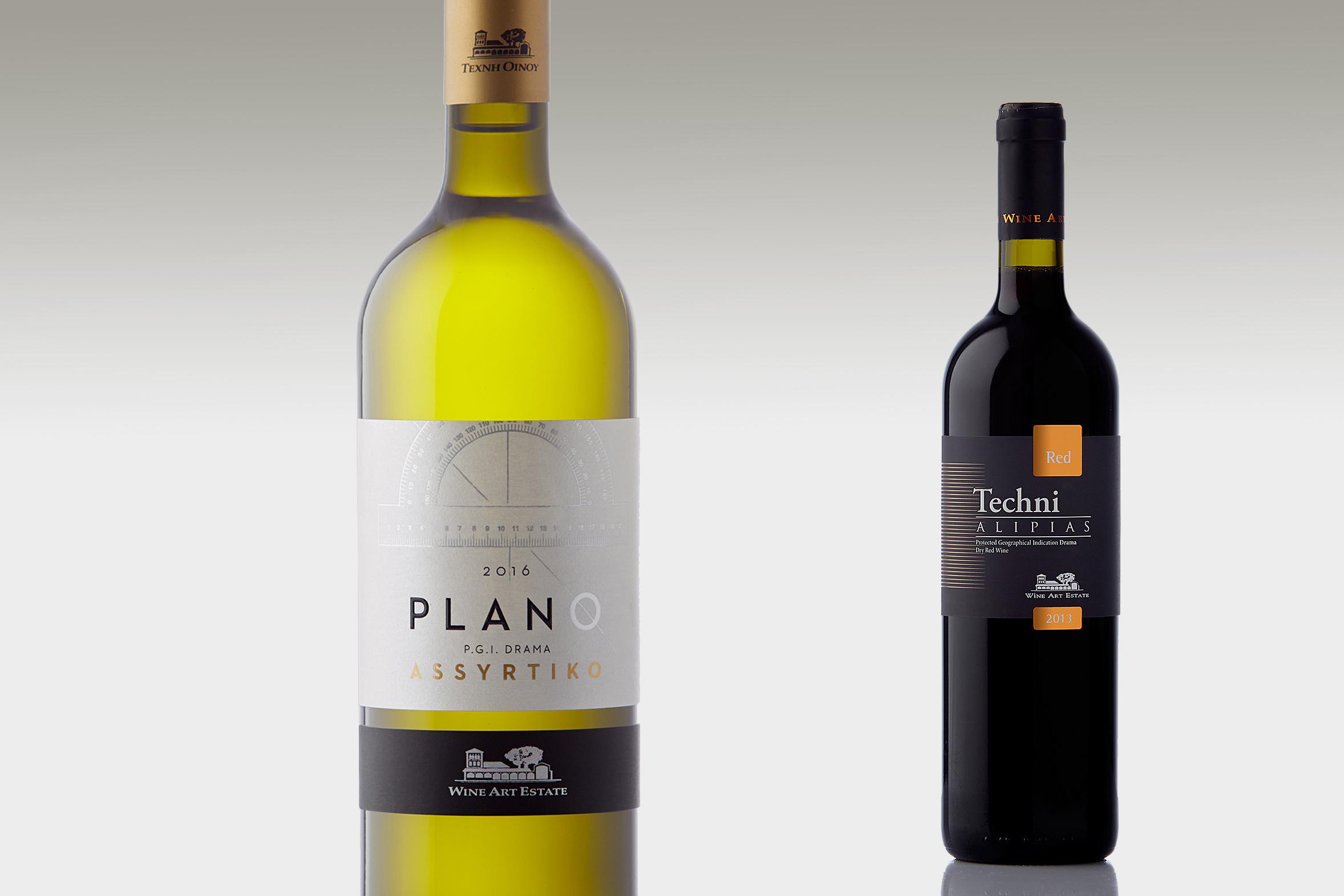 Wine Art Estate Plano Assyrtiko white and Techni Alipias red