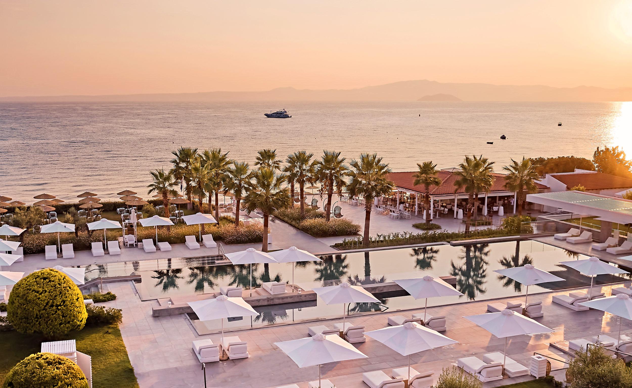 Grecotel Margo Bay, Greece, aerial view, dawn