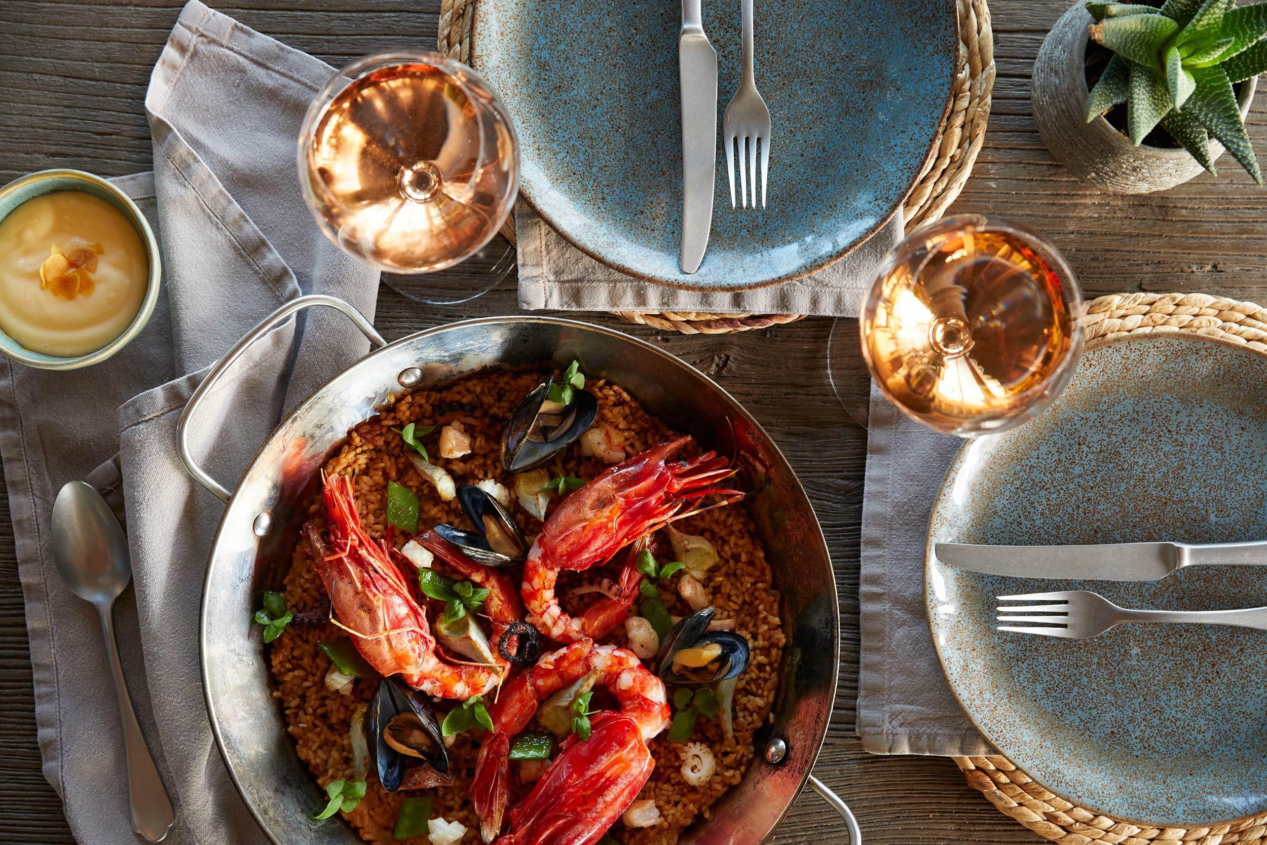 Porto Sani, Greece, El Puerto Restaurant, dish, paella