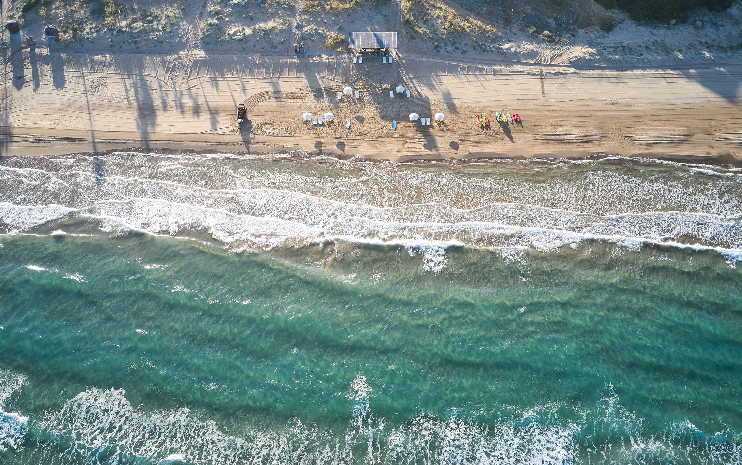 Grecotel La Riviera, aerial view, beach, waves 