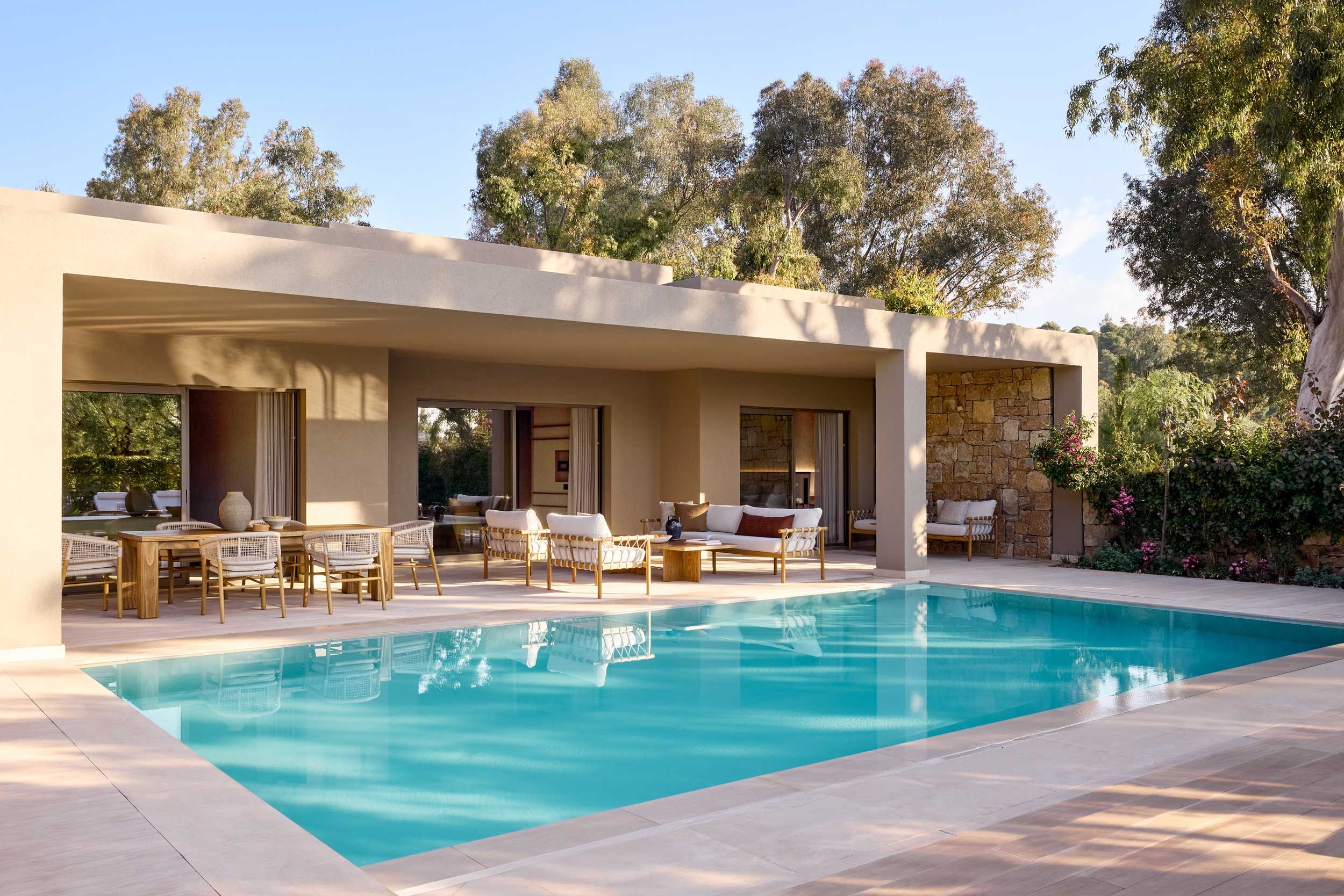 Sani Asterias Villa exterior with pool
