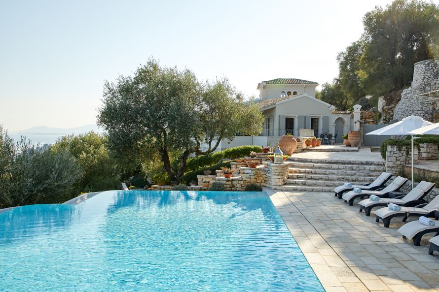 Villa Eremia pool with villa in background