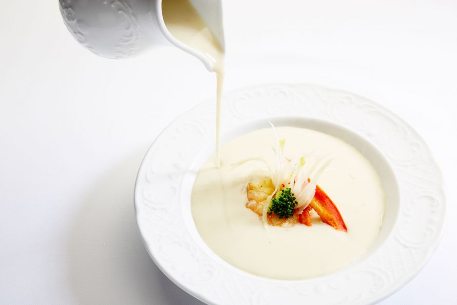 Lobster soup, Aristos Gourmet Restaurant at Corfu Imperial
