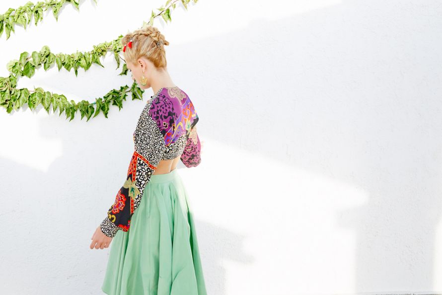 Grecotel Mykonos Blu, woman with green dress