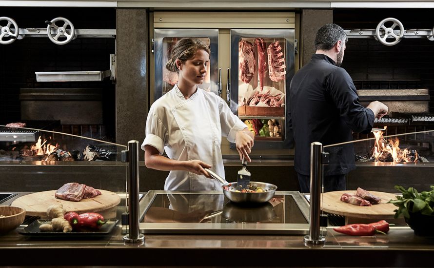 Daios Cove Pangea Restaurant, chef cooking