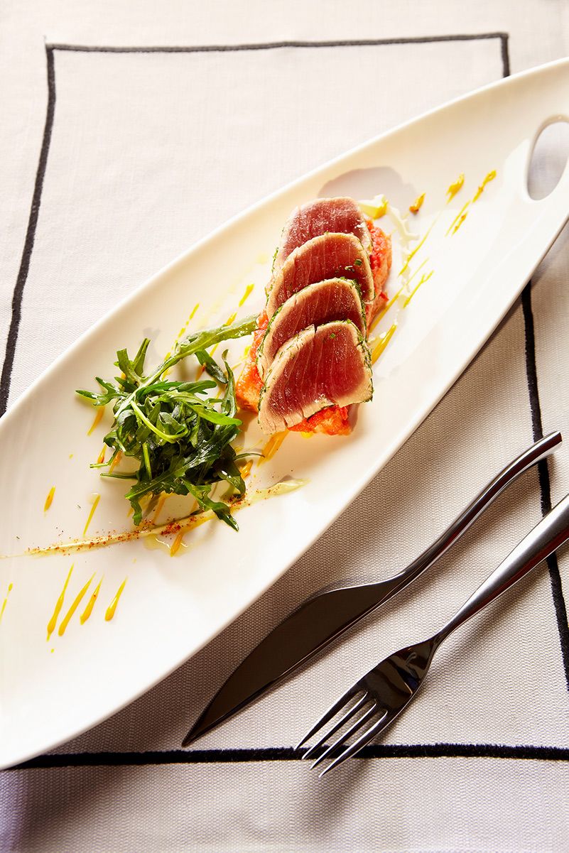 Daios Cove dish with carpaccio