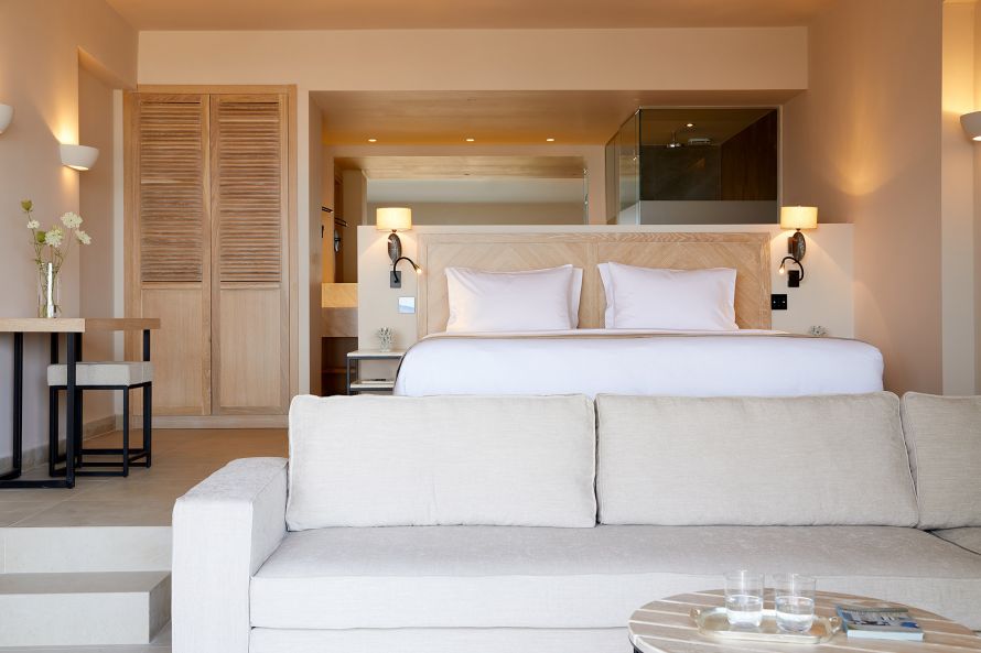 Elivi Skiathos, room, villa, warm colors
