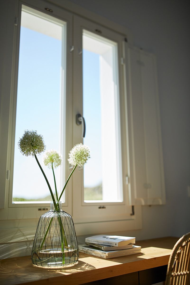 Milos Breeze, Greece, room, detail, window, flowers