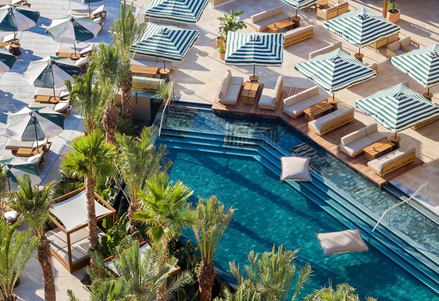 Daios Cove, Crete , adult pool, aerial view