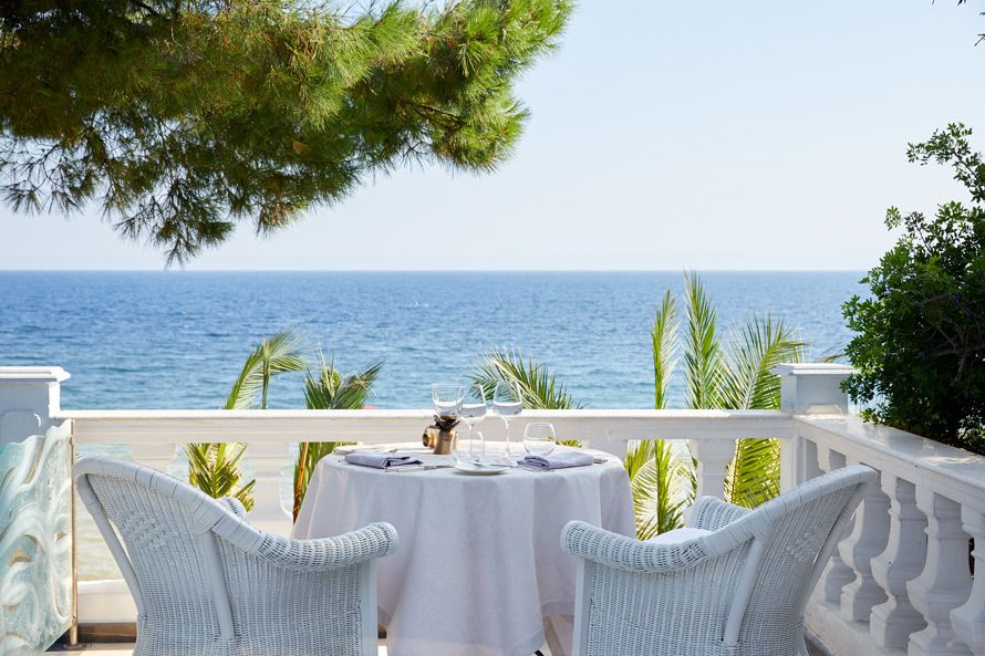 Danai Beach Resort, Greece, open space restaurant, table, fine dining