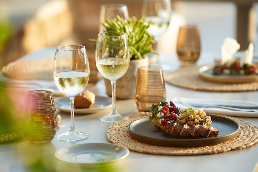 Sani Beach Ammos Restaurant, dishes , table set