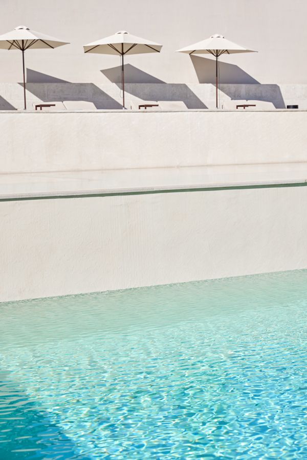 Helea, Rhodes, pool with umbrellas