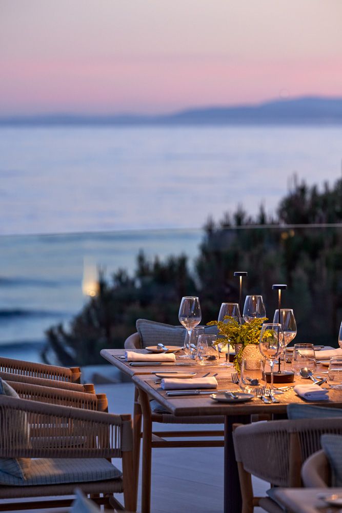 Ikos Andalusia Seasons Restaurant, night shot, detail table, sae view