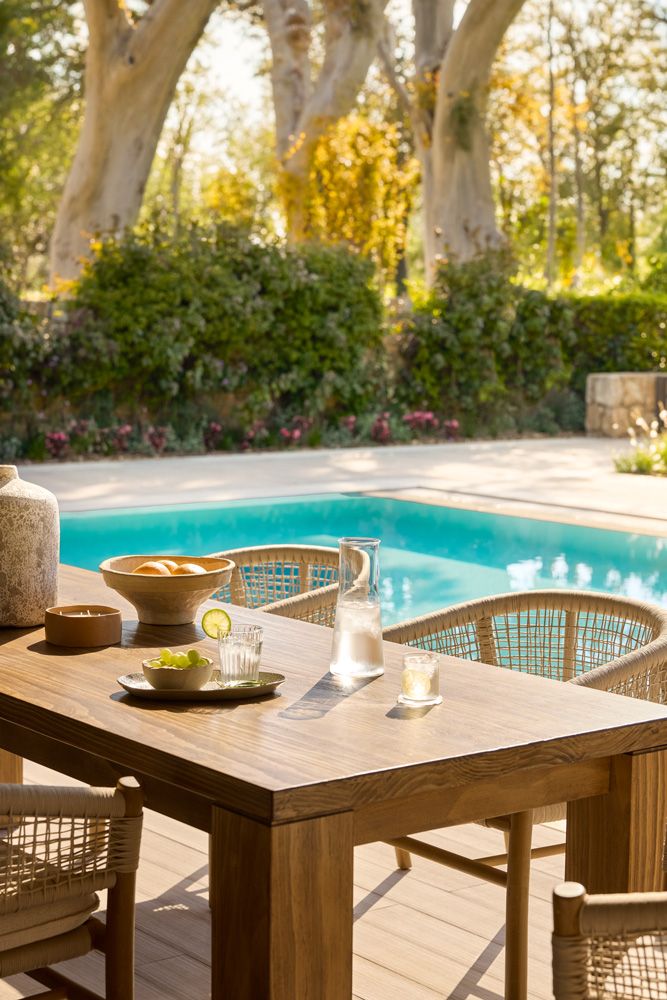 Sani Asterias Villa pool detail with table