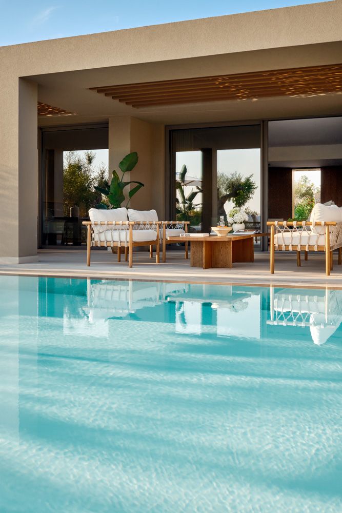 Sani Asterias Villas, exterior with pool, detail