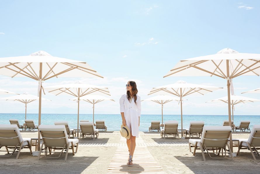 Sani Dunes woman at the beach